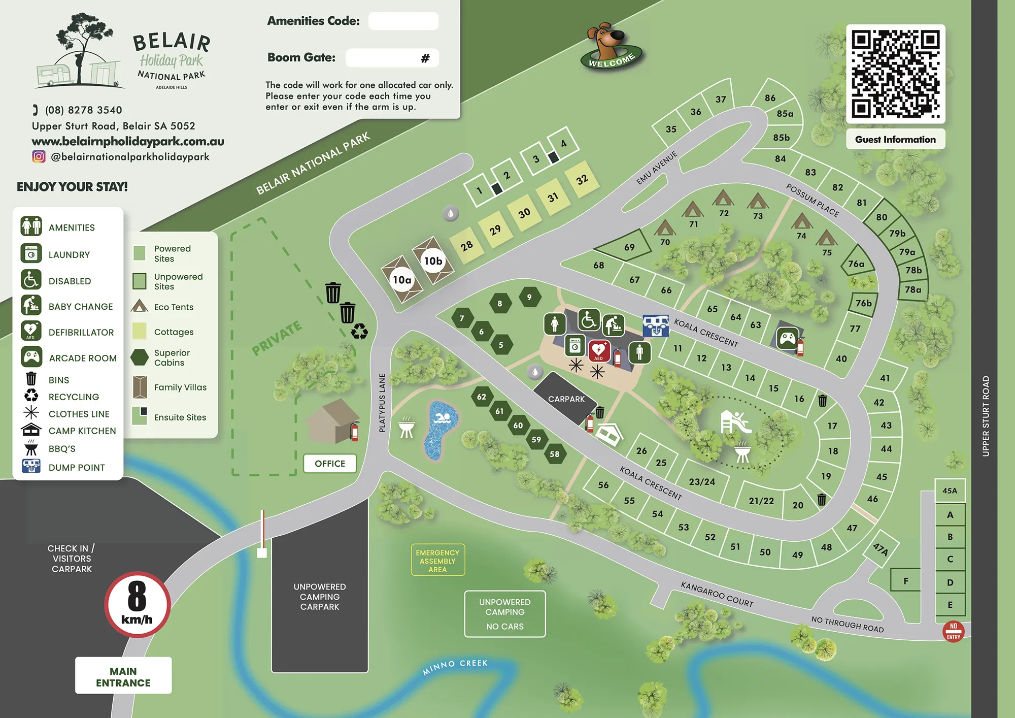 Belair-National-Park-Holiday-Park-Map